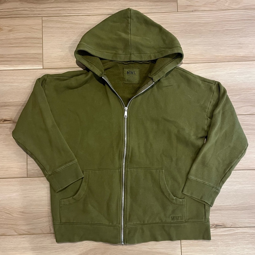 Madewell MWL Green Zip Up Hoodie